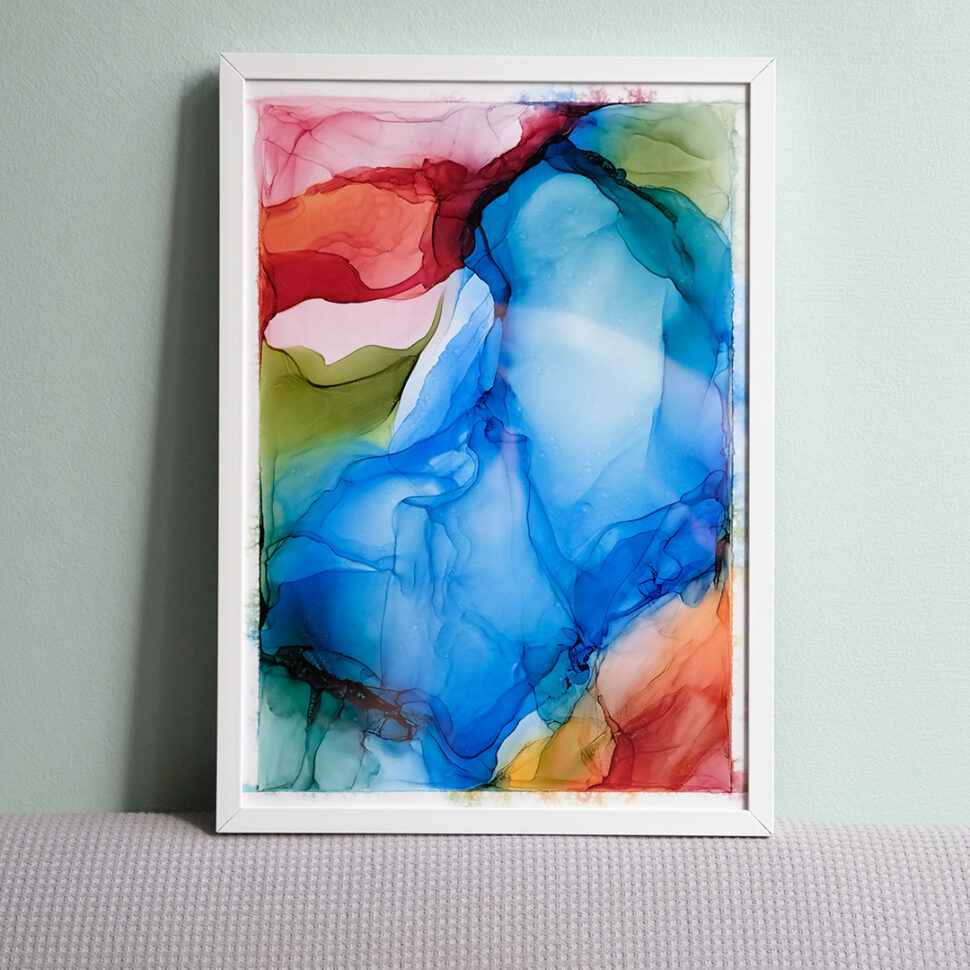 Obraz - abstraktní malba - originál - multicolour - vícebarevný -Modrá, červená,zelená, oranžová, žlutá